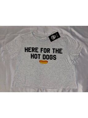 NWT Where I’m From "Here For The Hot Dogs" 4th of July Crop Top Small